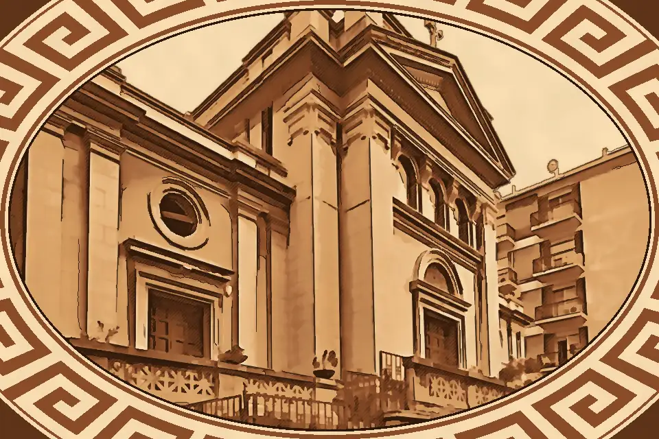Exterior view of the Church of Jesus and Mary in Reggio Calabria, showing its elegant façade.