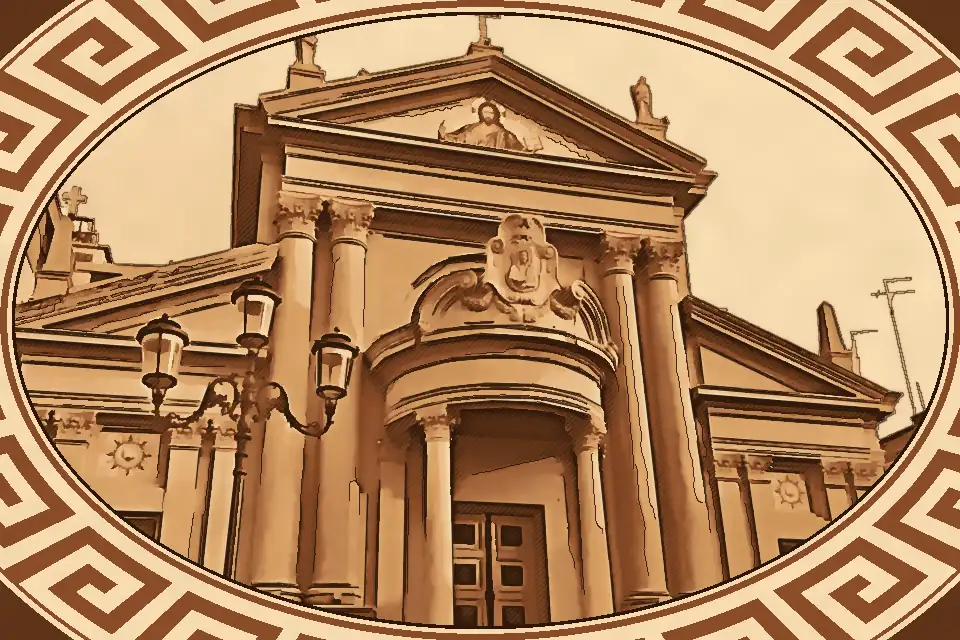 Exterior of the Church of Santa Lucia Reggio Calabria showcasing its Renaissance-style façade and grand staircase