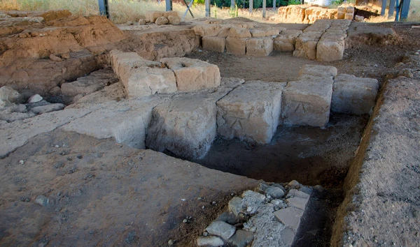 Ancient Hellenistic walls made of raw clay at the Collina degli Angeli in Reggio Calabria.